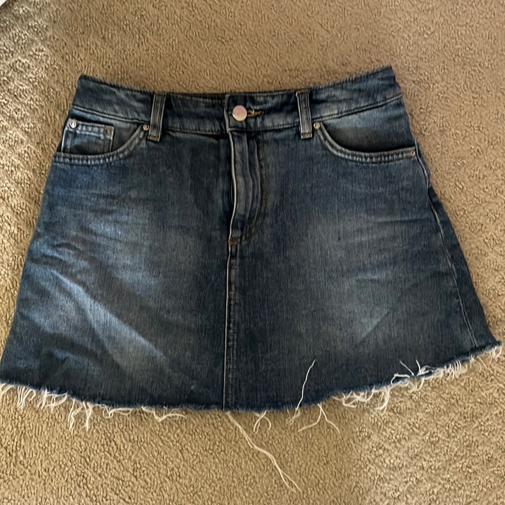 Blue denim skirt